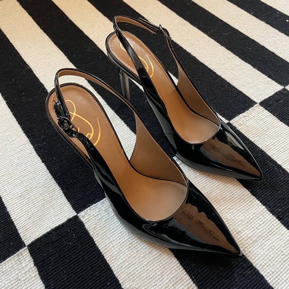 Hazel Black Patent Slingback